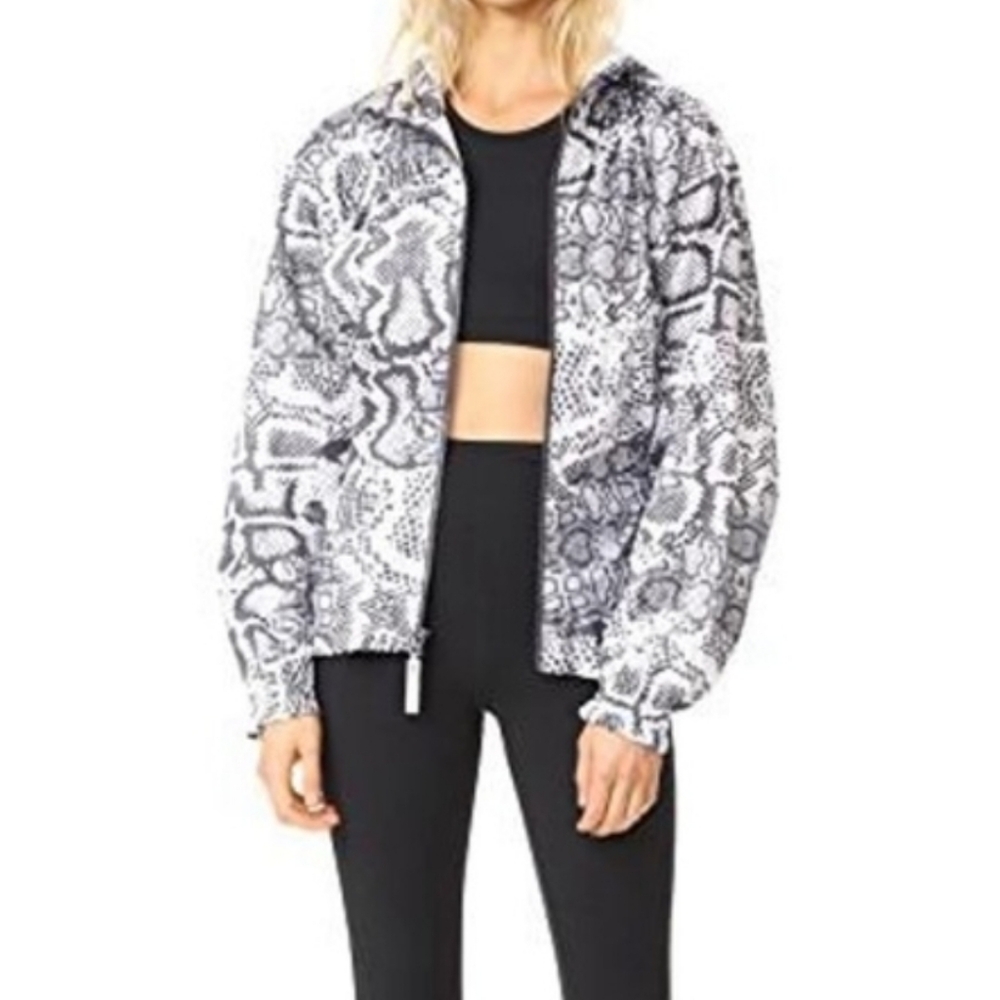 Stella McCarthy Adidas Black and White Snake Print Run Excel Jacket Small